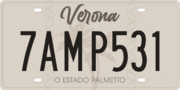 Thumbnail for File:Verona license plate 2020 issue.png