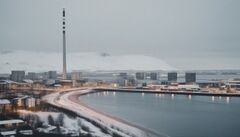 The industrial northern city of Lundholm coated in snow year round