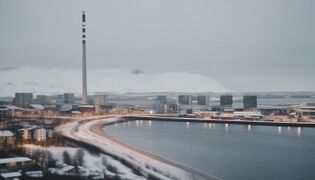 The industrial northern city of Lundholm coated in snow year round