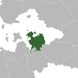 Location of Pukhgundi (dark green) In Audonia (gray)