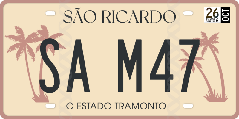 File:São Ricardo license plate option 2.png