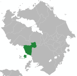 The Kingdom of Carna after 1252 (green) in Levantia (green and grey)