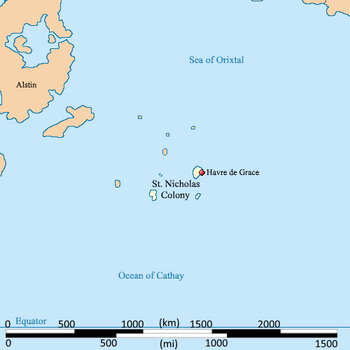 Map of fullest extent of St. Nicholas Colony