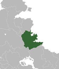 Location of Titechaxha (green) in eastern Crona (gray).